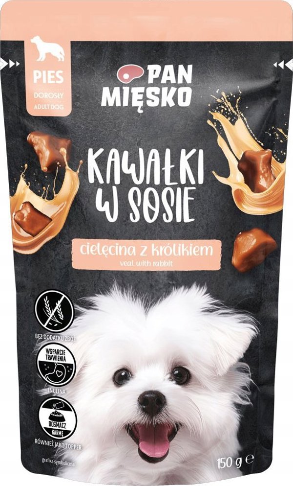 Pan Mięsko Τροφή Σκύλου Μοσχάρι με Κουνέλι 150g για Ενήλικους Σκύλους Όλων των Φυλών