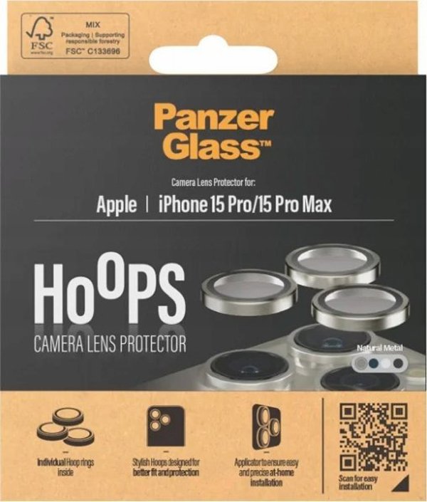 PanzerGlass PanzerGlass Hoops iPhone 15 Pro, Pro Max Natural Metal