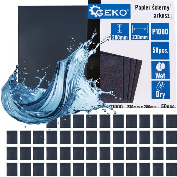 Υγρόγυαλιστικό χαρτί – φύλλο 230x280mm P1000 (50/1000)