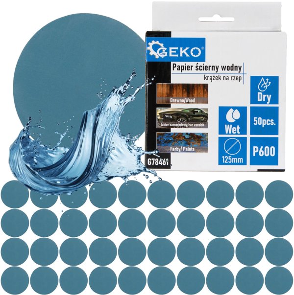 Νερού χαρτί λειαντικό δίσκος 125mm P600 με βέλκρο (50/1000)