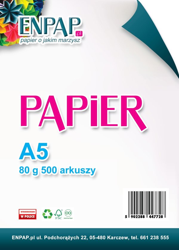 Papier ksero A5 80g 500ark Klasa C