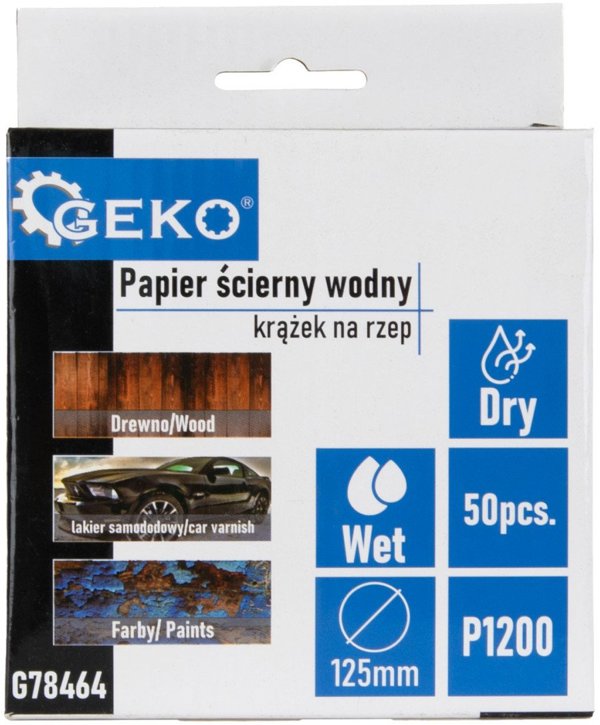Papier scierny wodny – krazek na rzep 125mm P1200 (50/1000)