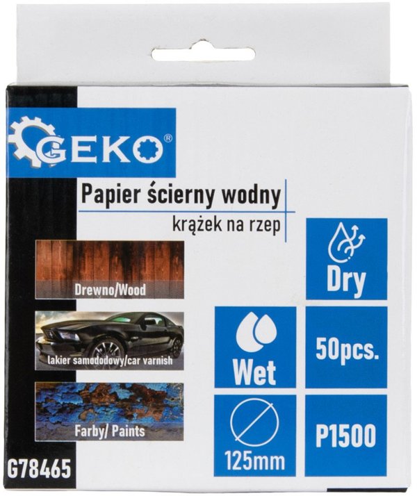 Νερού χαρτί λειαντικό δίσκος 125mm P1500 με βέλκρο (50/1000)