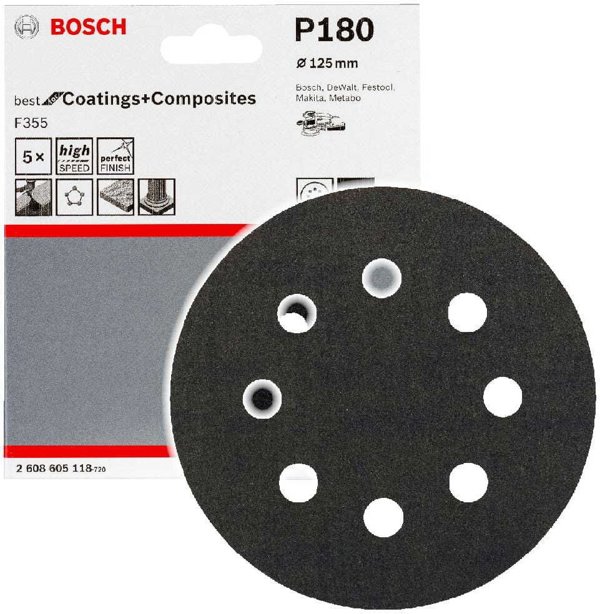 Χαρτί Τριψίματος BS D125 G180 5 Τεμ.
