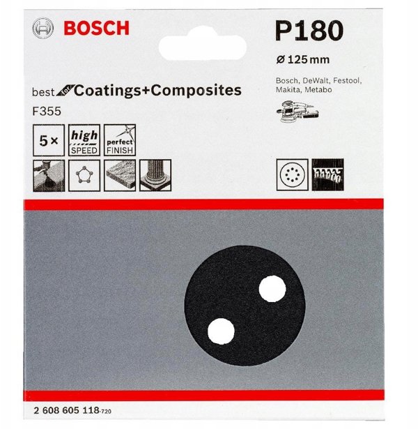 Χαρτί Τριψίματος BS D125 G180 5 Τεμ.