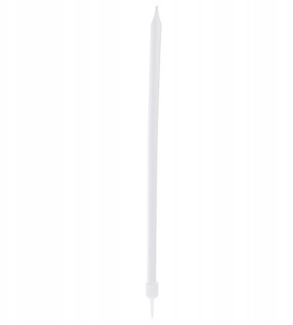 Κεριά για τούρτες Party Deco μακριά 12 τεμ. 14,5 cm ORION λευκά με βάσεις