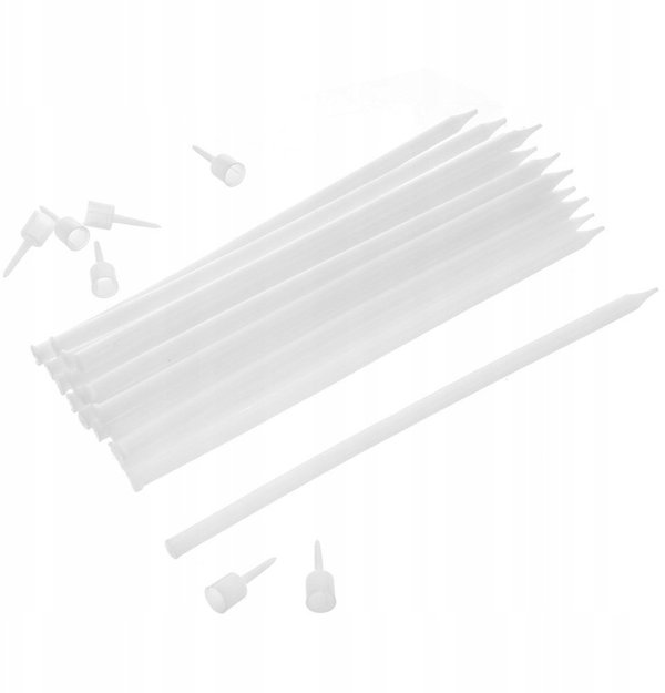 Κεριά για τούρτες Party Deco μακριά 12 τεμ. 14,5 cm ORION λευκά με βάσεις