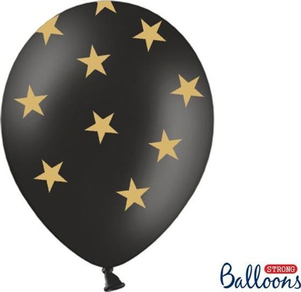Party Deco Balony Gwiazdki, czarne, 30 cm, 6 szt. uniwersalny