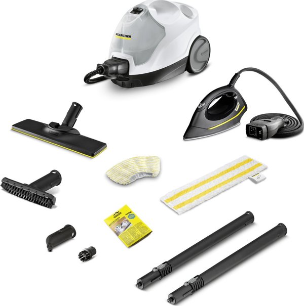 Karcher Ατμοκαθαριστής SC 4 EasyFix Iron με Σύστημα Σιδερώματος, Λευκός/Κίτρινος