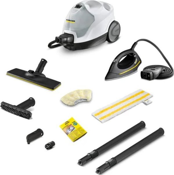 Karcher Ατμοκαθαριστής SC 4 EasyFix Iron με Σύστημα Σιδερώματος, Λευκός/Κίτρινος