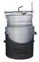 Parnik z szamotem czarny 60L
