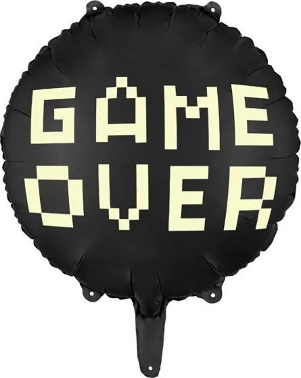 PartyDeco Μπαλόνι foil Game over μαύρο 45cm