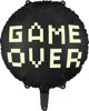 PartyDeco Μπαλόνι foil Game over μαύρο 45cm