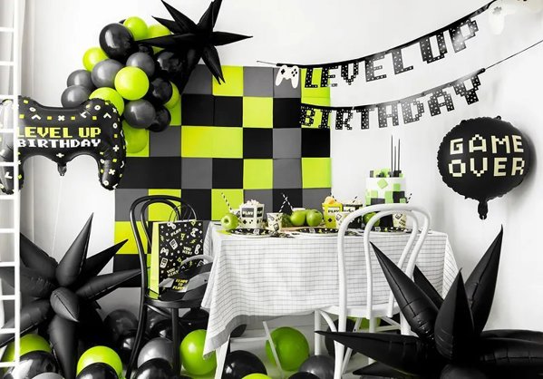 PartyDeco Μπαλόνι foil Game over μαύρο 45cm