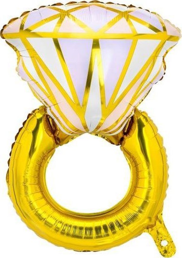 PartyDeco Μπαλόνι Foil Δαχτυλίδι Αρραβώνα, Διακοσμητικό, 60x95cm, Μίγμα Χρωμάτων