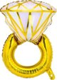 PartyDeco Μπαλόνι Foil Δαχτυλίδι Αρραβώνα, Διακοσμητικό, 60x95cm, Μίγμα Χρωμάτων