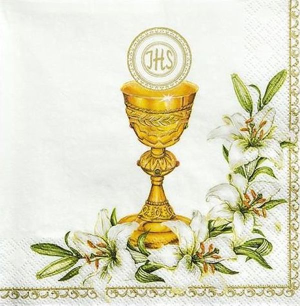 Party Deco Serwetki papierowe, komunijne, 33x33 cm., 20 szt. uniwersalny