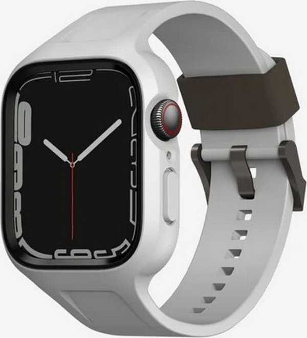 UNIQ Monos Σετ Λουράκι & Θήκη 2in1 για Apple Watch 4/5/6/7/8/9/SE 44/45mm, Γκρι/Κιμωλία Γκρι
