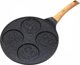 KingHoff Τηγάνι για Pancakes 26.5cm, Αντικολλητικό με Μαρμάρινη Επίστρωση, Διαχωρισμένο 4 Θέσεων