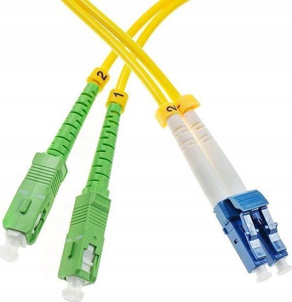 Patchcord SM SC/APC-LC/UPC duplex 15m 9/125 3.0mm G652D