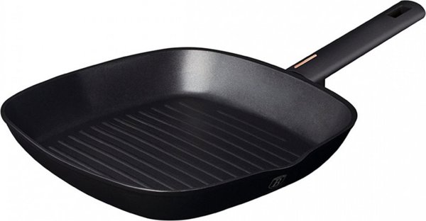 Berlinger Haus Τηγάνι Grill Monaco Titan 28cm Αντικολλητικό από Αλουμίνιο με Επίστρωση Τιτανίου, Μαύρο Ματ
