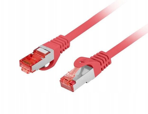 PATCHCORD KAT.6 S/FTP LSZH CU 0.25M CZERWONY FLUKE PASSED LANBERG