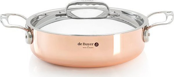 Χαμηλή κατσαρόλα De Buyer Prima Matera από χαλκό/ατσάλι 20cm για επαγωγικές εστίες