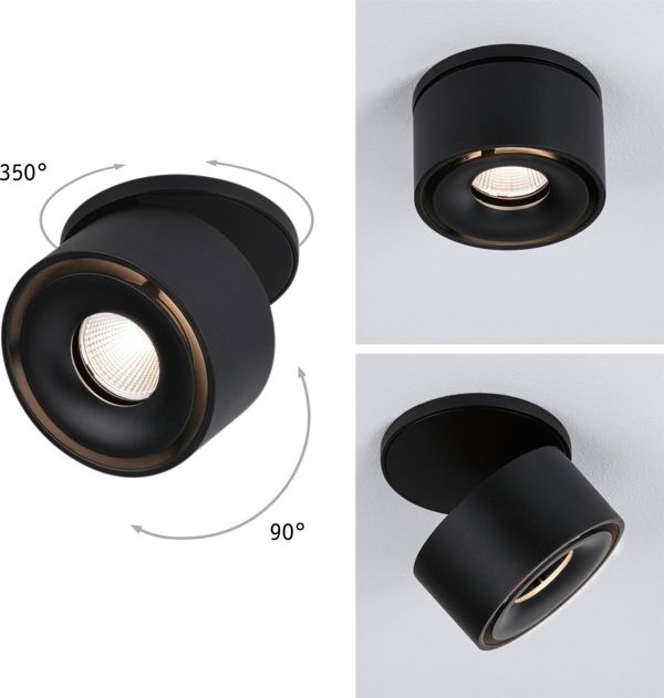 Φωτιστικό χωνευτό LED Spircle μαύρο ματ 8,0W 3000K 36 μοιρών