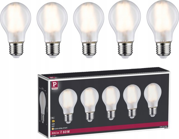 Paulmann Φωτιστικό LED AGL60 5x7W 5x806lm E27 2700K 230V οπαλ / γυαλί