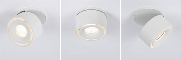 Paulmann Ενσωματωμένο Φωτιστικό LED Spircle, 8W, 3000K, 36°, Λευκό Ματ, Ρυθμιζόμενο