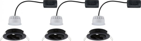 Paulmann Ενσωματωμένο Ρυθμιζόμενο Φωτιστικό Nova Coin 3x6,5W 2700K Μαύρο με 3-στάδια Ρύθμισης Φωτεινότητας