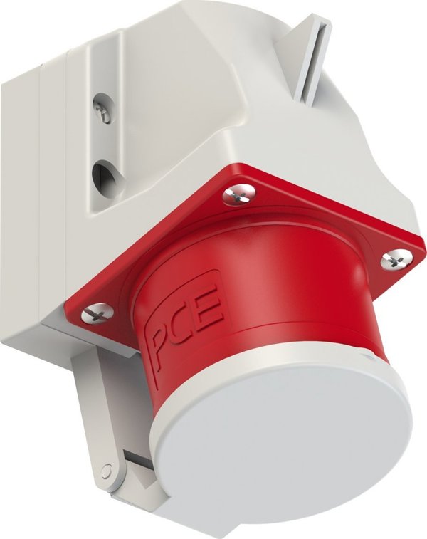 PCE Σταθερό Βύσμα Δέκτη CEE 32A 400V 5P (3P+N+E) IP44 με Κάλυμμα
