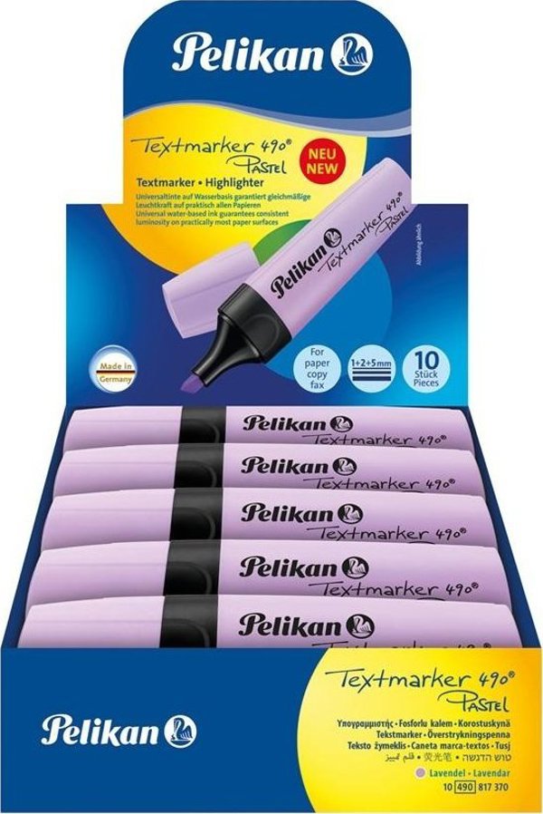 Pelikan Μαρκαδόροι Επισήμανσης 490 Pastel, Λεβάντα, 10 Τεμάχια