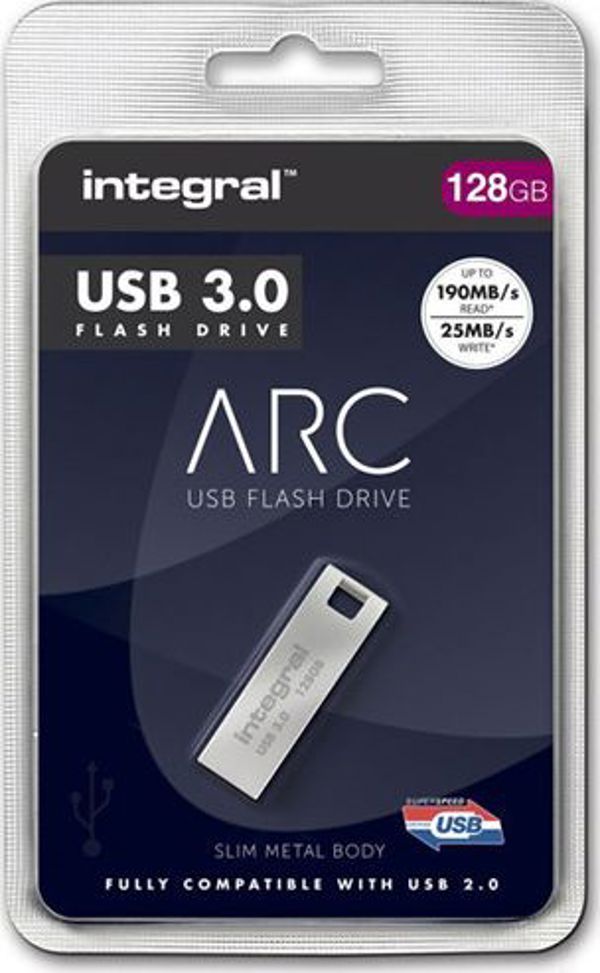 Pendrive Integral Metal Arc 3.0, 128 GB  (INFD128GBARC3.0)