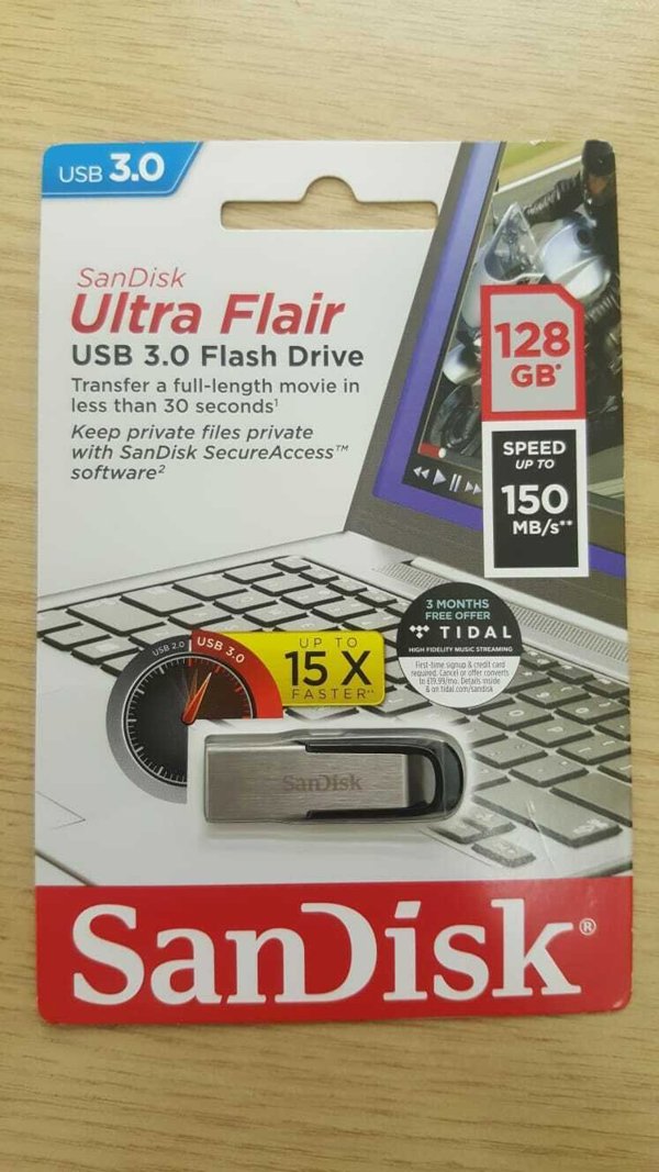 Pendrive SanDisk SanDisk Ultra Flair USB 3.0 128GB 150MBs