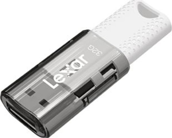 Lexar JumpDrive S60 USB Flash Drive 32GB, USB 2.0, Συρόμενο Κάλυμμα, Μαύρο
