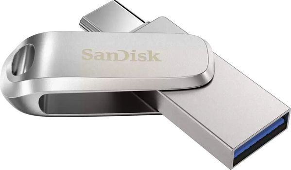 SanDisk Ultra Dual Drive Luxe USB Type-C & Type-A Flash Drive, Μεταλλικό, 64GB