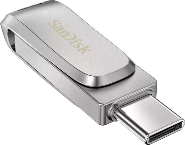 SanDisk Ultra Dual Drive Luxe USB Type-C & Type-A Flash Drive, Μεταλλικό, 64GB
