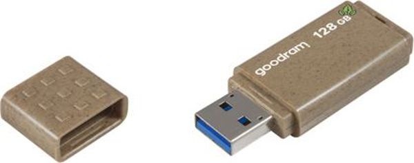 GoodRam UME3 Eco Friendly USB Flash Drive 128GB, Βιοδιασπώμενο Υλικό, 3.0, Λευκό/Καφέ