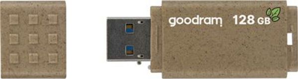 GoodRam UME3 Eco Friendly USB Flash Drive 128GB, Βιοδιασπώμενο Υλικό, 3.0, Λευκό/Καφέ