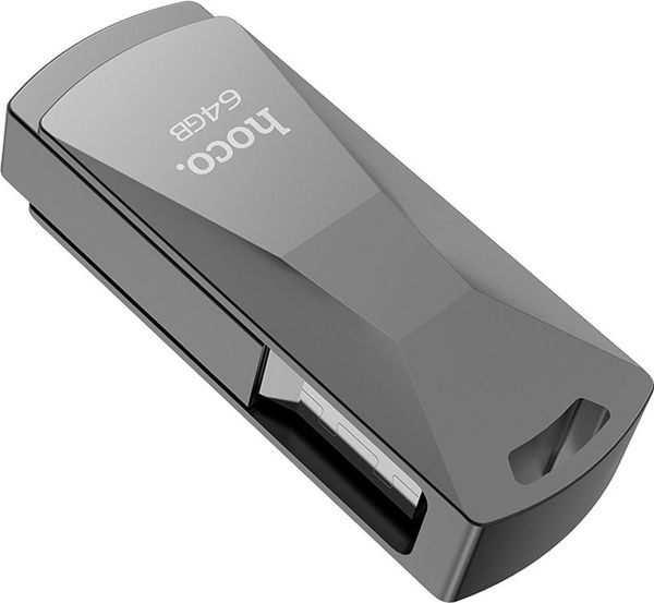 Hoco Wisdom USB Flash Drive, 64GB, Υψηλής Ταχύτητας, Μεταλλικό, Ασημί