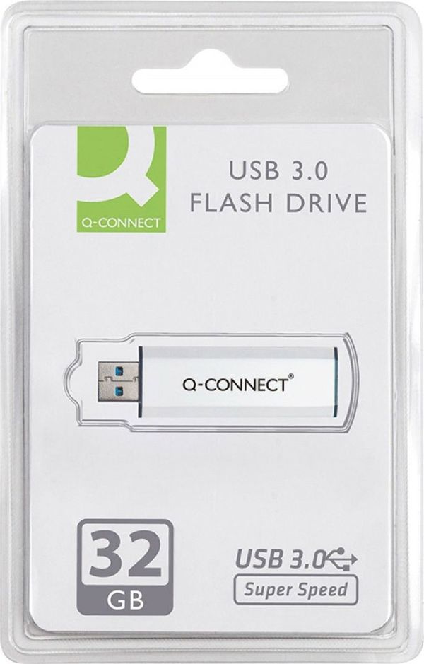 Q-Connect USB Flash Drive 32 GB, USB 3.0, High Speed, Μαύρο
