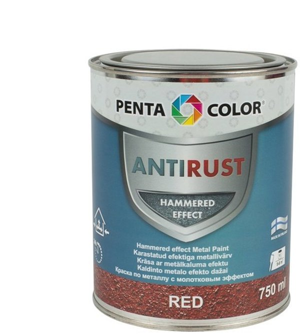 Pentacolor PAINT PENTAC ANTIRUST HAMMERED RED 750ML