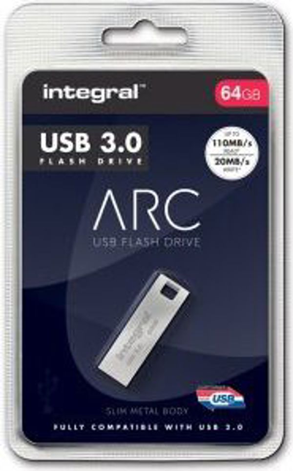 Pendrive Integral Metal Arc 3.0, 64 GB  (INFD64GBARC3.0)