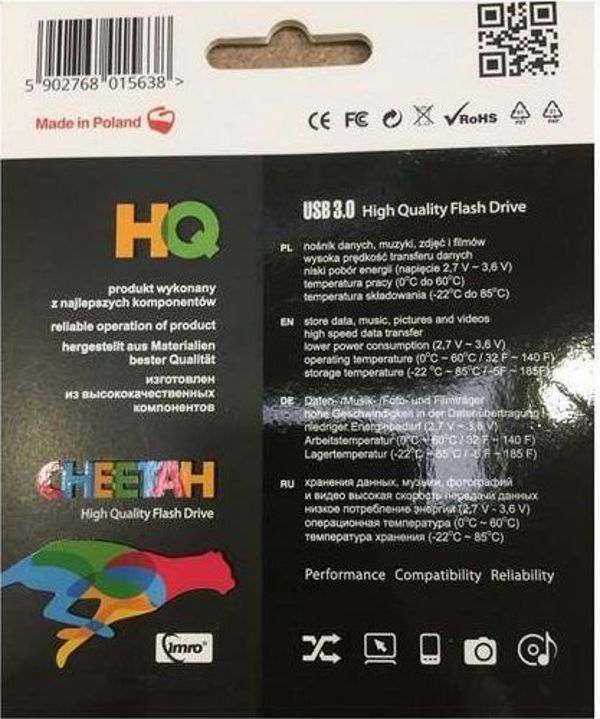 Imro Cheetah USB Flash Drive 64GB, USB 3.0, Μεταλλικό, Ασημί