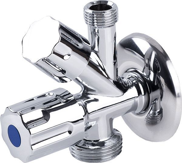 Perfexim Γωνιακή Βαλβίδα Συνδυασμού 1/2"x3/8"x3/4" για Βρύση και Πλυντήριο PN10