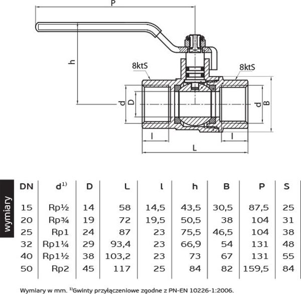 Perfexim Σφαιρική Βαλβίδα Αερίου WW 1" (10-255-0250-000) - 5 bar