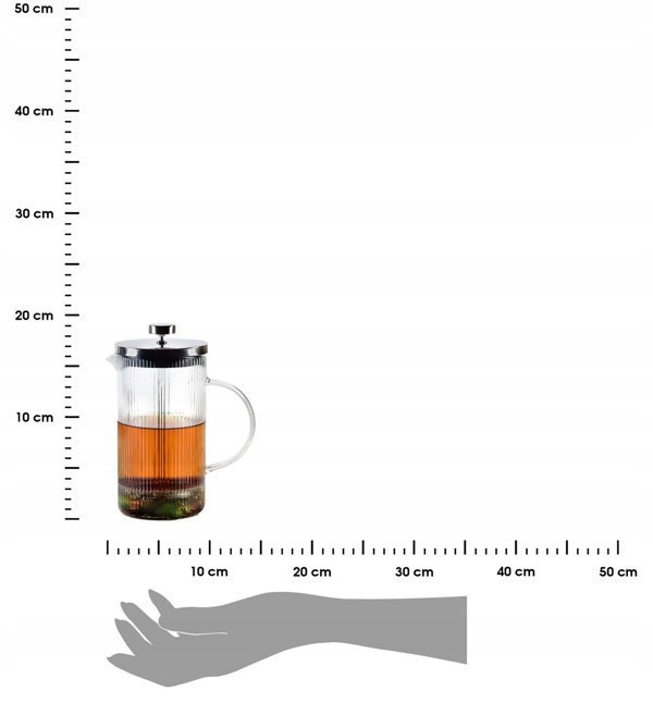 PETER Κανάτα με έμβολο french press με ρίγες 1000ml 10,5x17x20,5cm