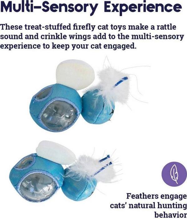 Petstages Firefly Treat Stuffer Παιχνίδι Γάτας με Λιχουδιές, Φωσφορίζον στο Σκοτάδι