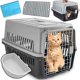 Pets Collection Μεταφορέας για γάτα/σκύλο, κλουβί 48x31x30 cm + ποτίστρα + στρώμα sr274